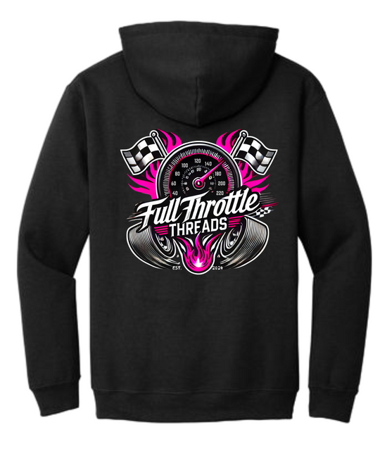 Full Throttle Threads Original Women's Drag Racing Hoodie