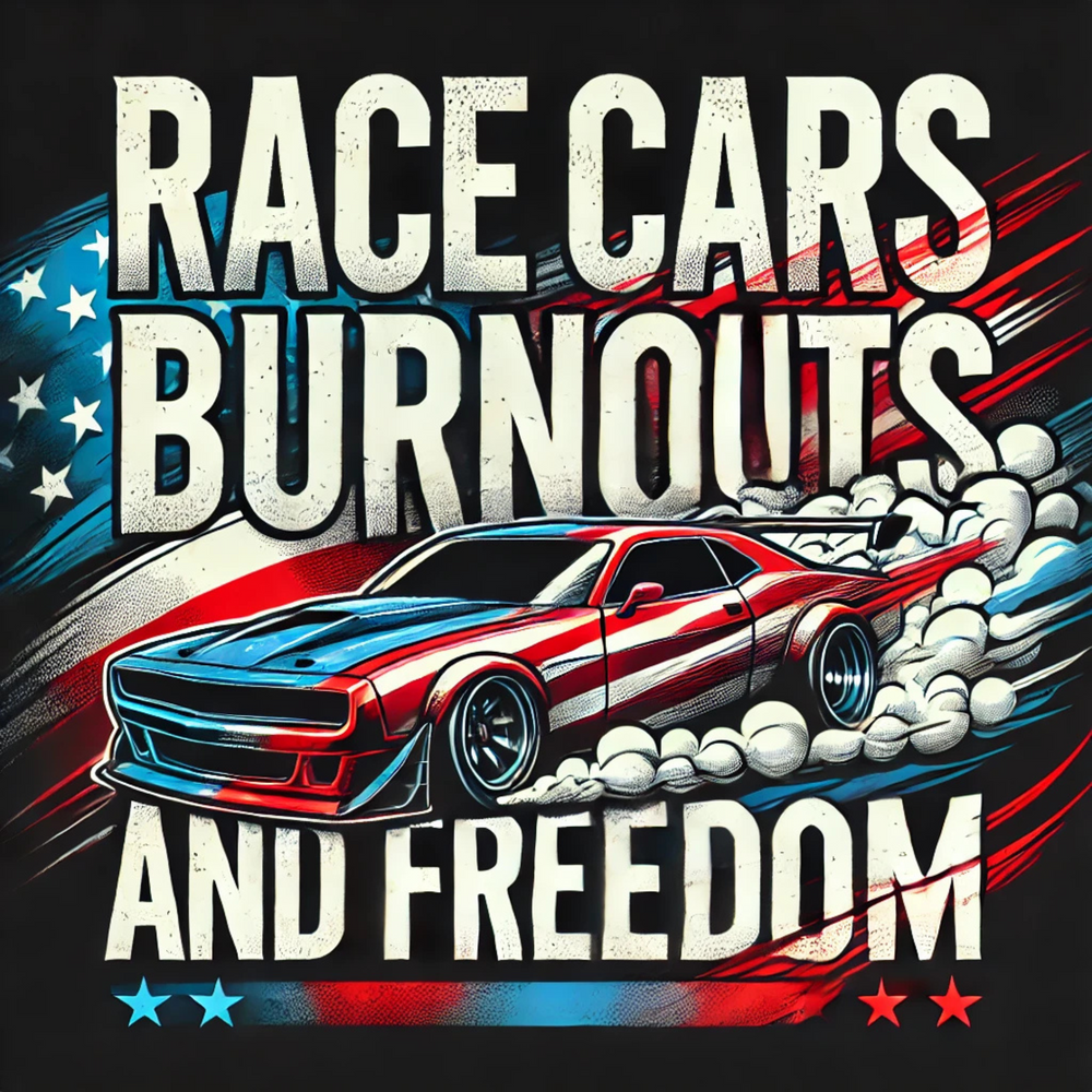 Race Cars, Burnouts and Freedom Men's Drag Racing Hoodie
